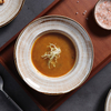 طبق حساء ذو ​​حافة واسعة كريمي بيج ريفي