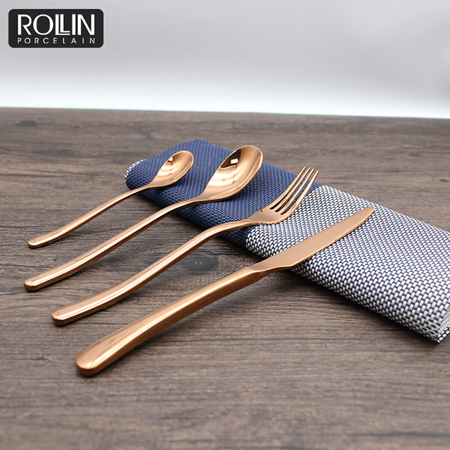 مطعم أدوات المائدة مجموعة أدوات المائدة الذهب 304 الفولاذ المقاوم للصدأ سكين السكاكين 