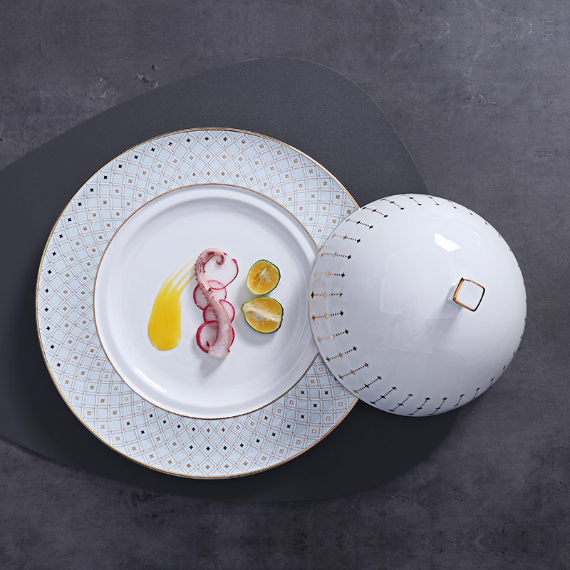 قوانغتشو مورد الضيافة تقديم الطعام على متن الطائرة أواني الطعام الفاخرة لوحات أدوات المائدة الصين العظام