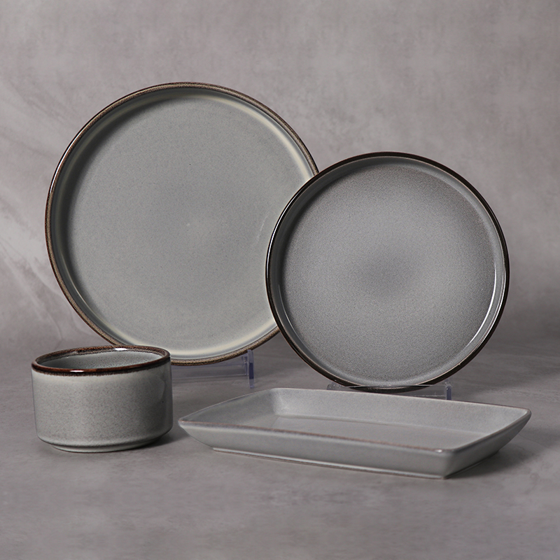 أطباق مطعم Vajillas من السيراميك تحت طبق أطباق العشاء المزجج