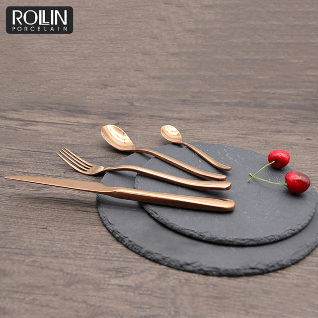 مطعم أدوات المائدة مجموعة أدوات المائدة الذهب 304 الفولاذ المقاوم للصدأ سكين السكاكين 