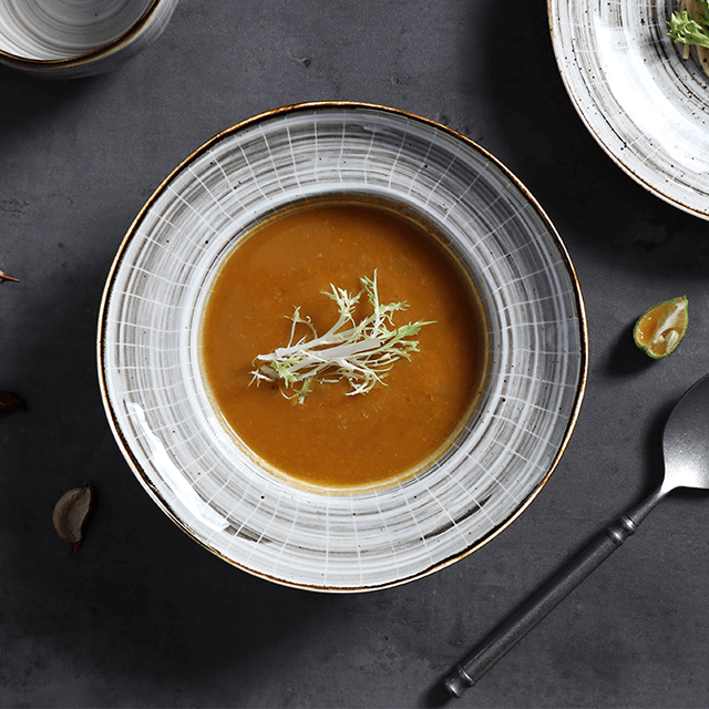 لوحة بورسلين مستديرة 25 سم لألواح مطعم سوبر حجرية للأمازون 