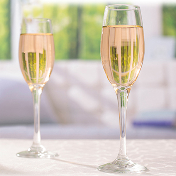 مجموعة هدايا زجاجية مخصصة للفنادق وأدوات المائدة والمطعم 6 أوقية 7.5 أوقية زجاج الفلوت