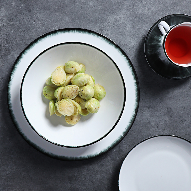 طقم عشاء صيني بسيط من البورسلين الفاخر طقم أطباق مطعم أواني الطعام